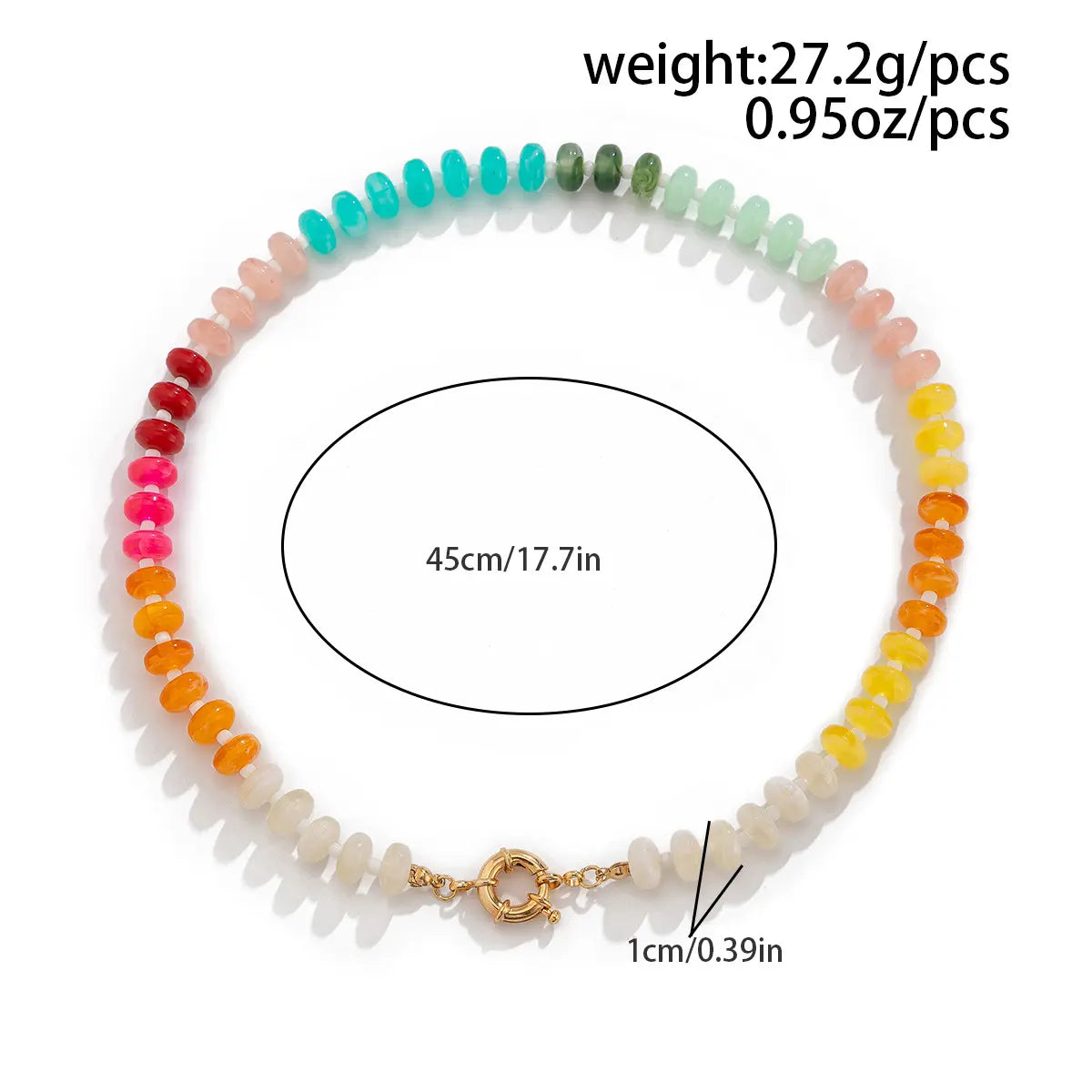 Cool Harmony - Rainbow Bead Necklace